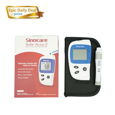 Safe ACCU2 เครื่องตรวจเบาหวาน LCD Home Blood Sugar Monitor 75*30mm