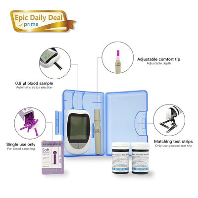 0.6μLผู้ป่วยเบาหวานที่ไม่เจ็บปวด Home Glucose Monitors มีดหมอทิ้งด้วยเข็ม 28G