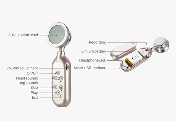อุปกรณ์การแพทย์ที่บ้านระดับมืออาชีพ Bluetooth Smart Usb Digital Wireless Stethoscope